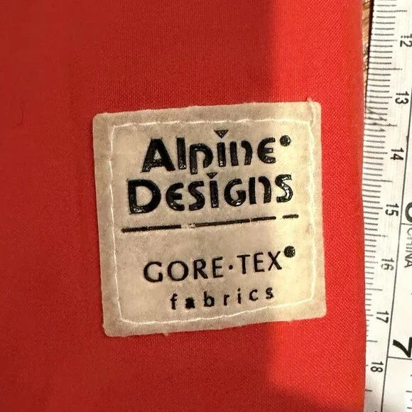 Vintage Alpine Designs Gore-Tex Jacket Mens Medium Red Blue Ski Coat Retro 90s - Picture 4 of 14